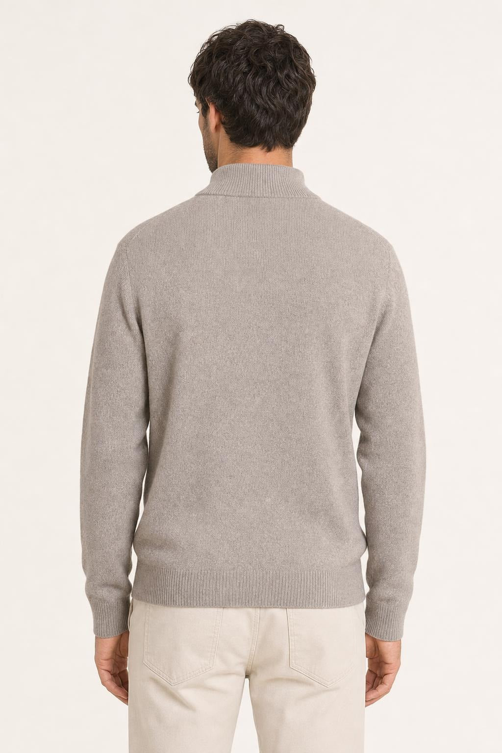 Maglione a Lupetto con Mezza Zip Diktat Uomo - Tortora