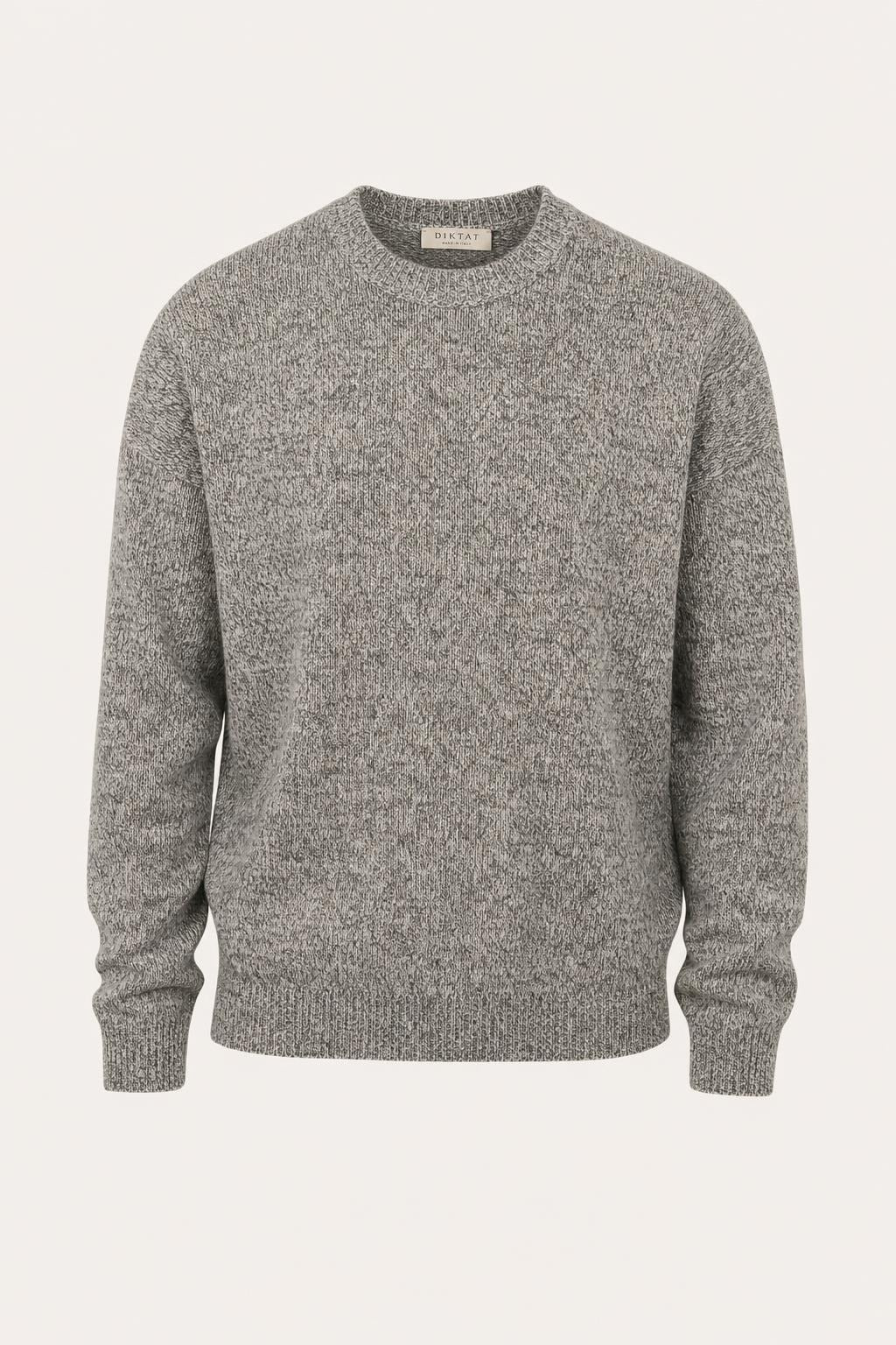 Maglia Girocollo Diktat Moulinè Cashmere Blend - Grigio