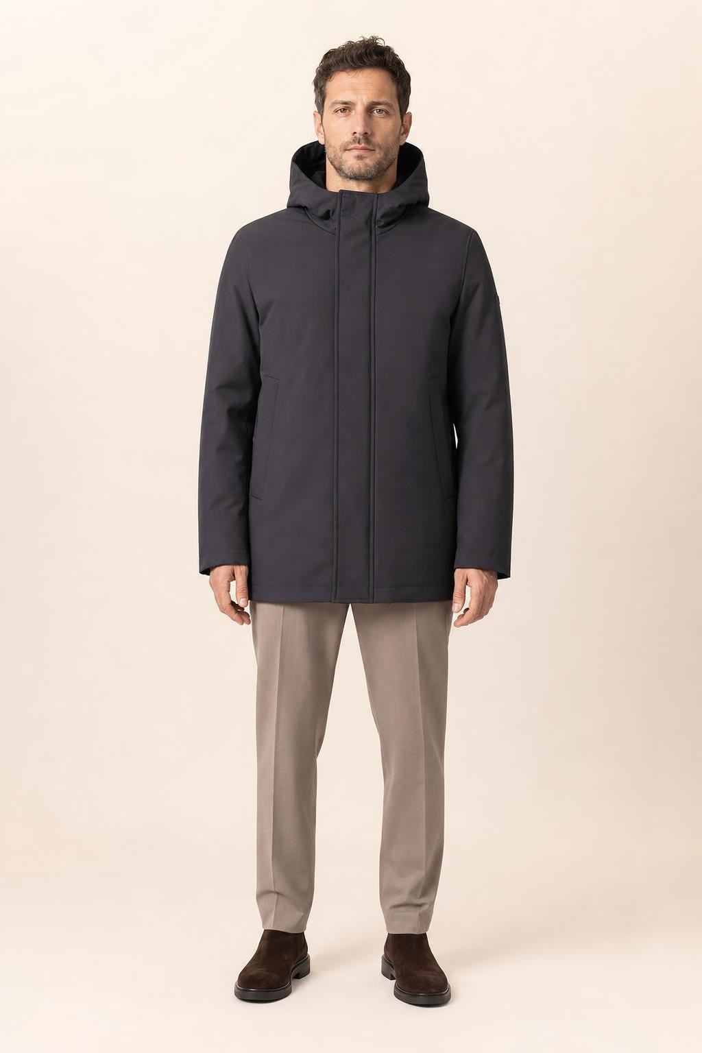 DUNO - GIACCONE INVERNALE CON CAPPUCCIO DA UOMO - NAVY