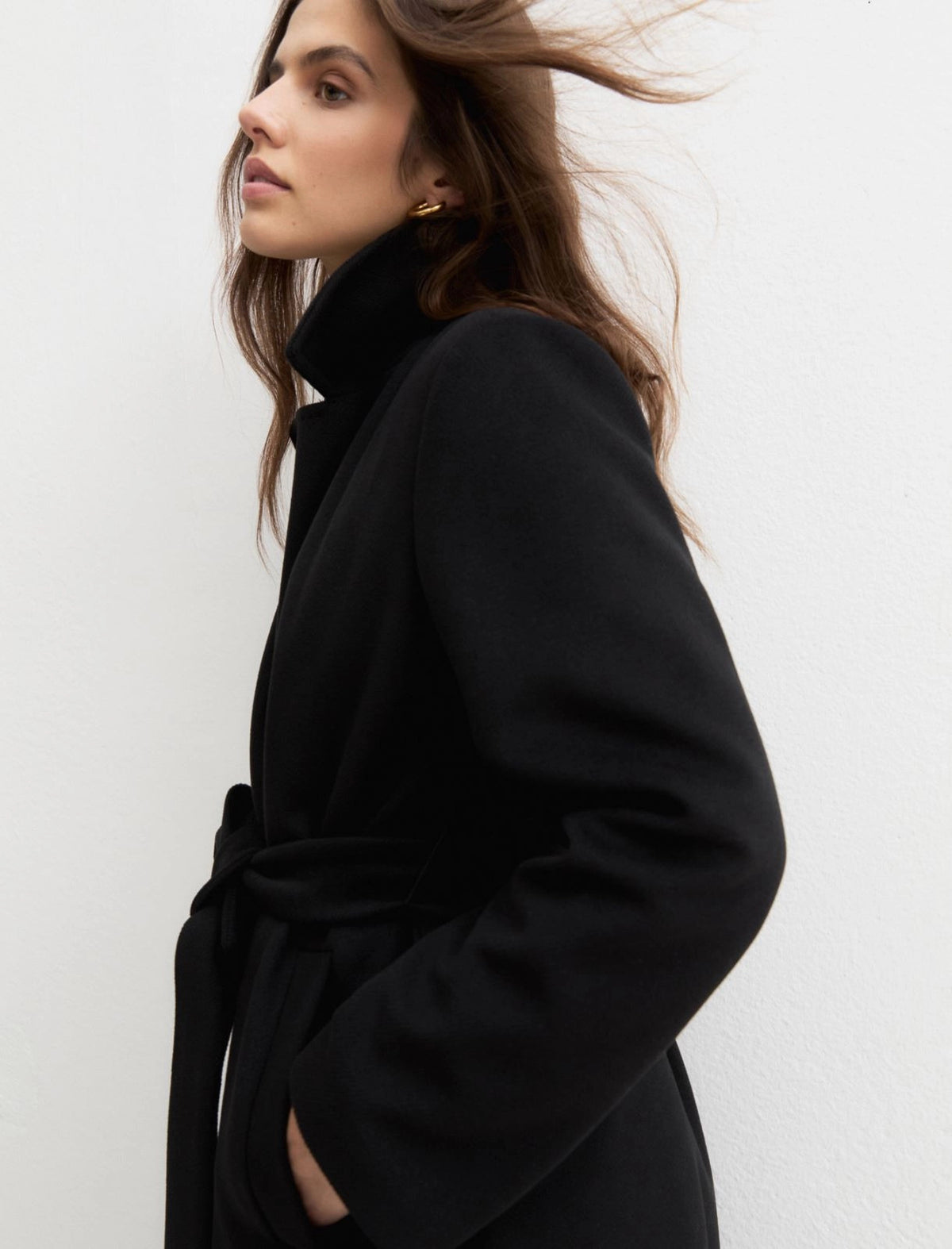 Cappotto in jersey panno soft - NERO