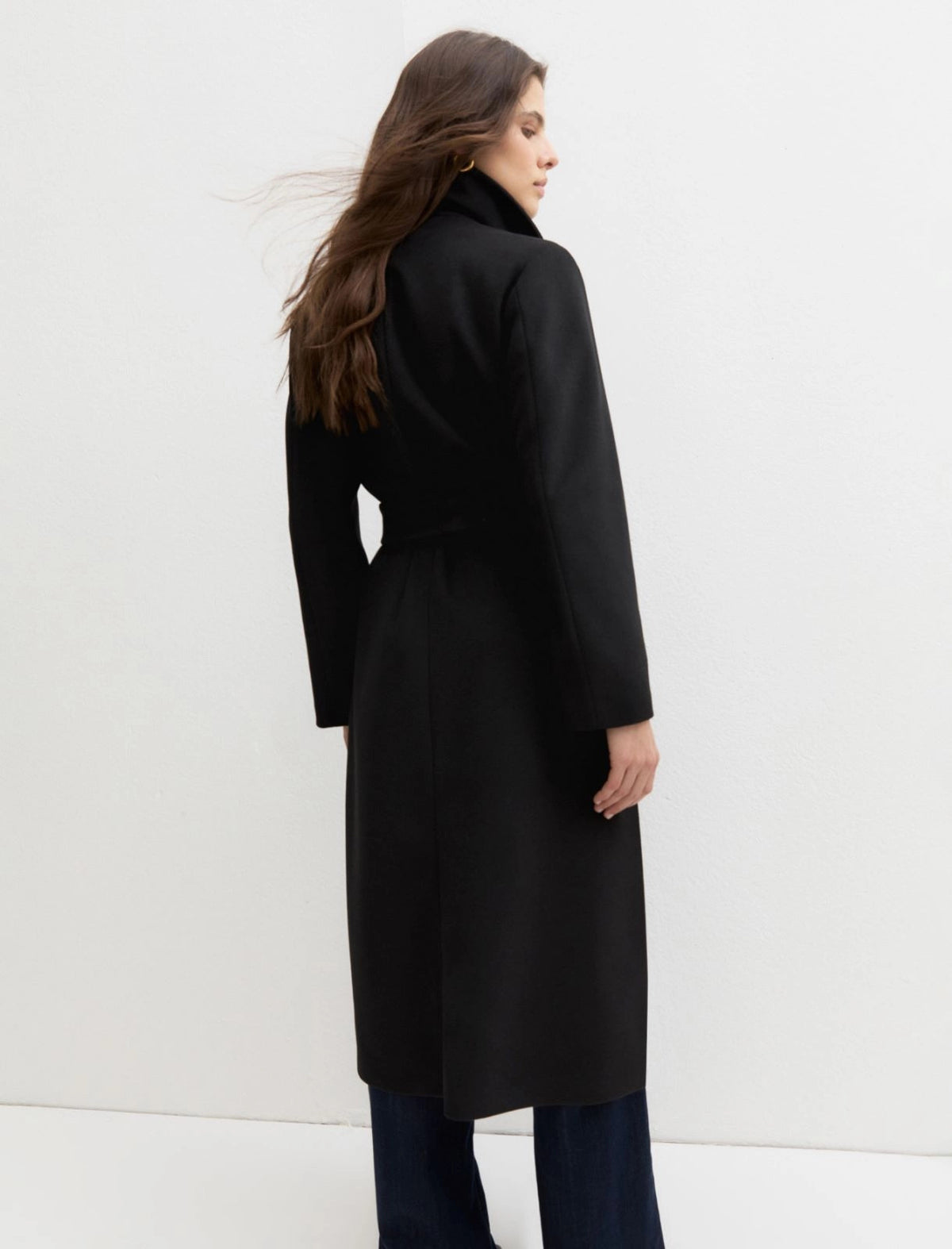 Cappotto in jersey panno soft - NERO