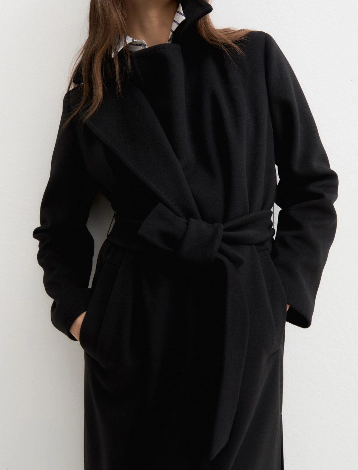 Cappotto in jersey panno soft - NERO