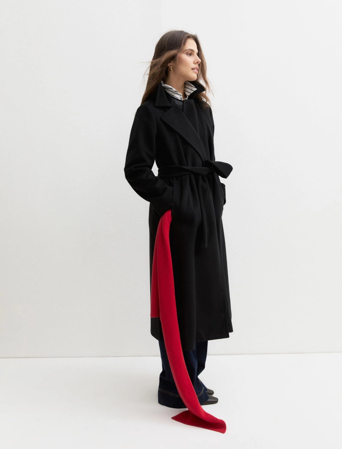 Cappotto in jersey panno soft - NERO