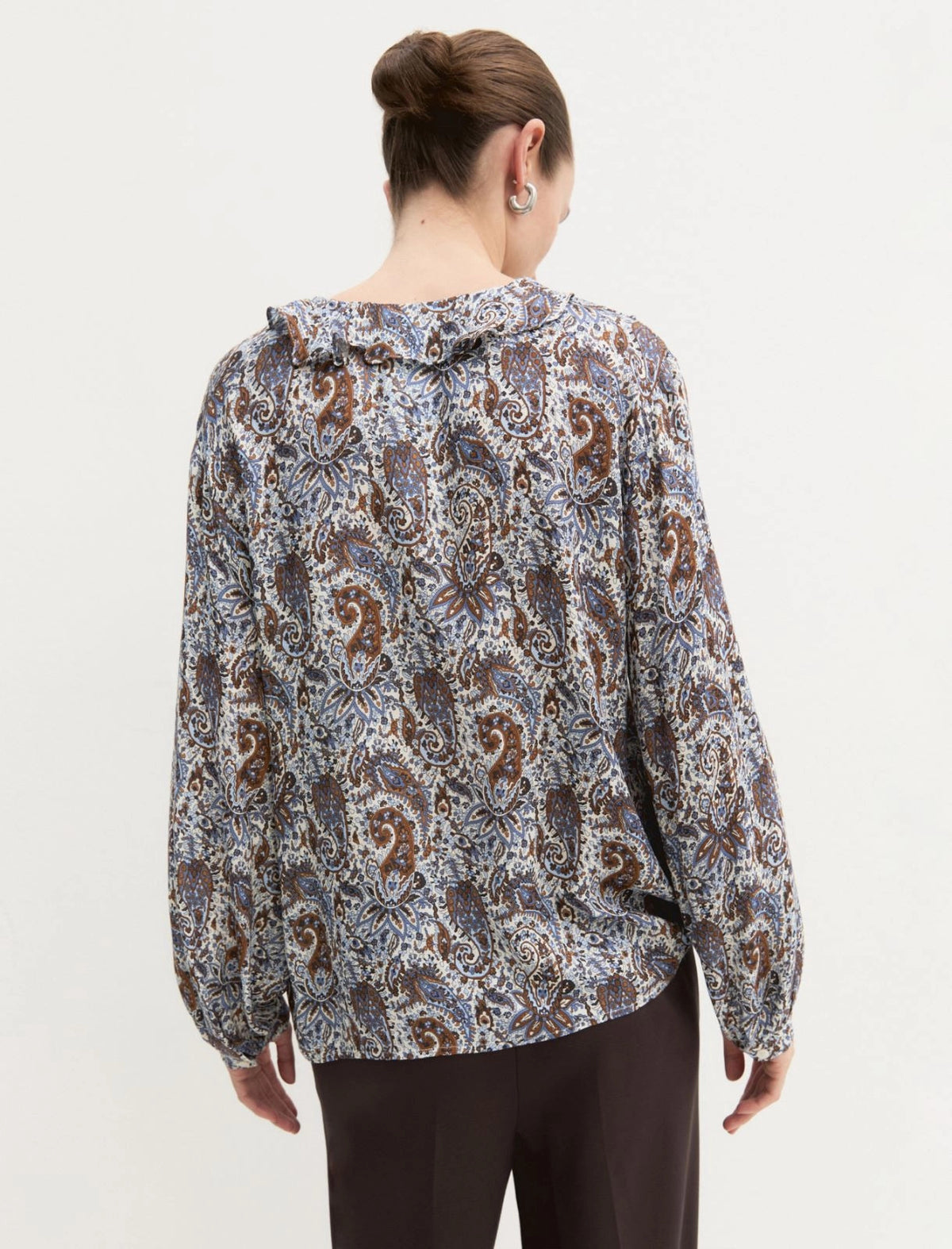 Blusa con volant - BIANCO LANA