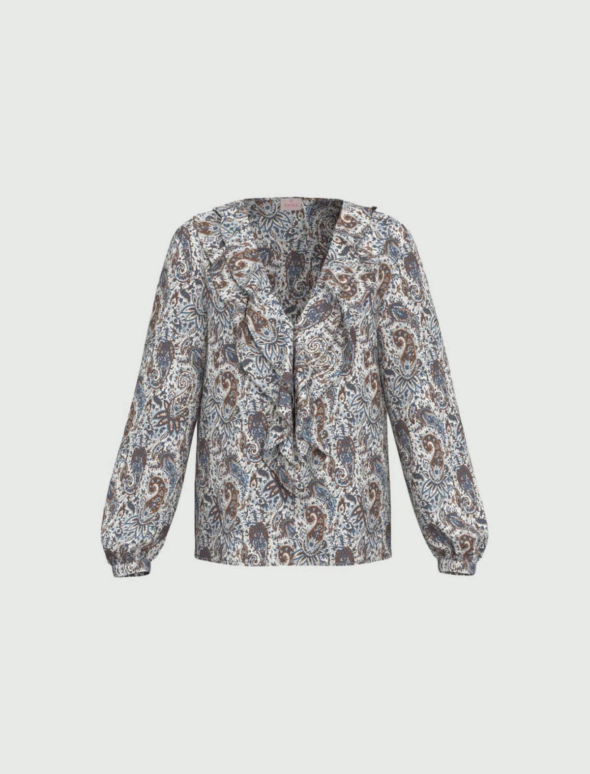 Blusa con volant - BIANCO LANA