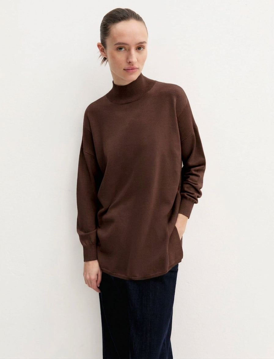 Maglia oversize in viscosa stretch - TESTA DI MORO