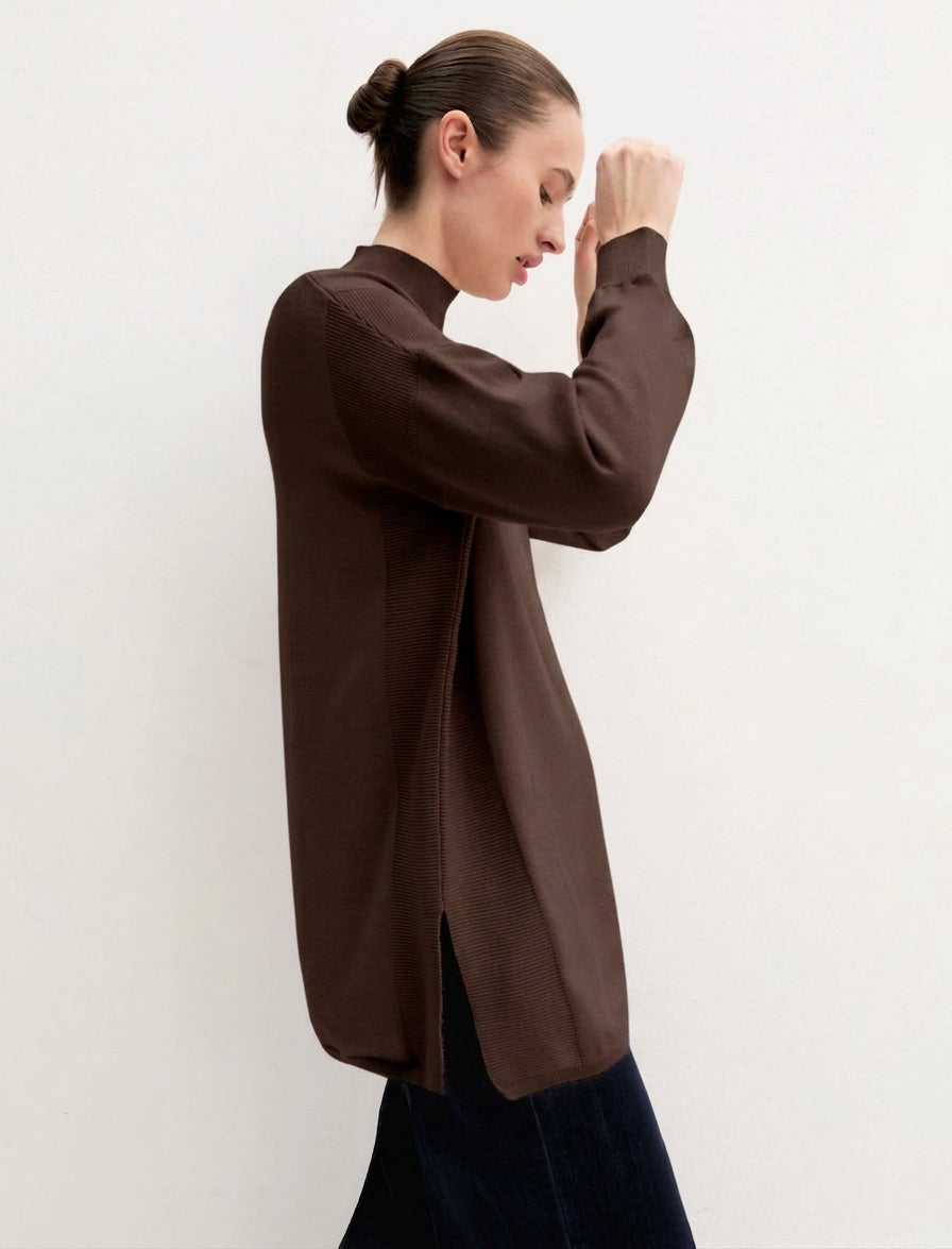 Maglia oversize in viscosa stretch - TESTA DI MORO