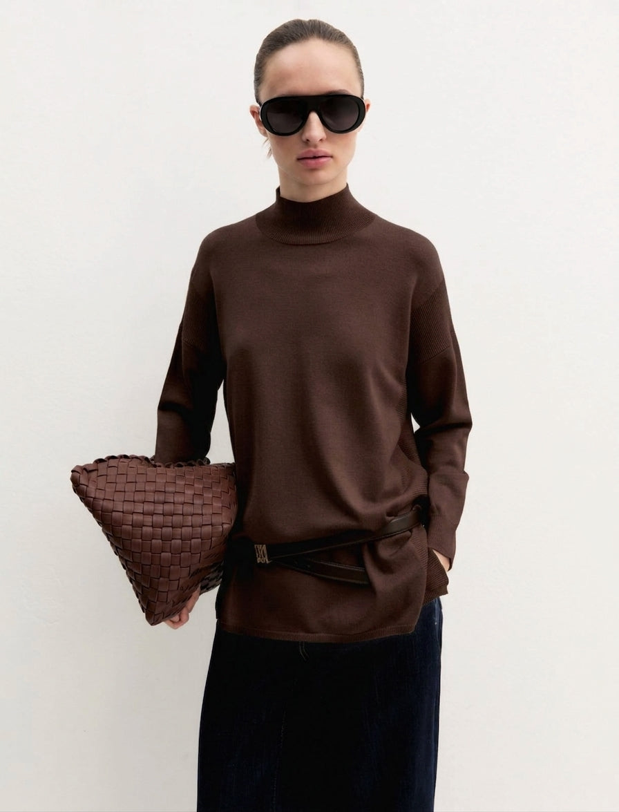 Maglia oversize in viscosa stretch - TESTA DI MORO