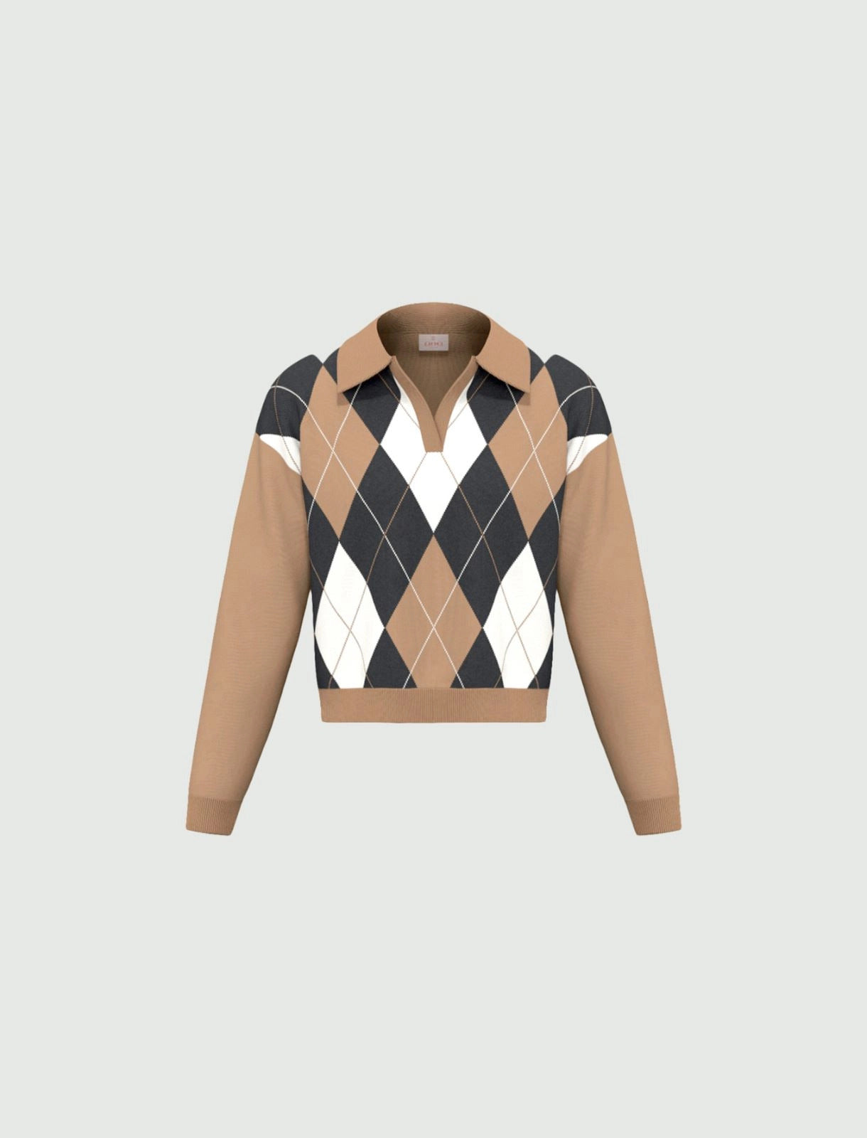 Polo crop in maglia stretch - CAMMELLO