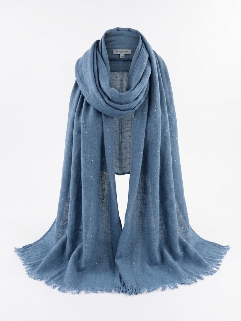 Stola con paillette - AZZURRO