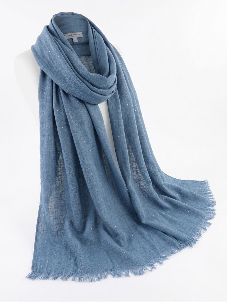 Stola con paillette - AZZURRO
