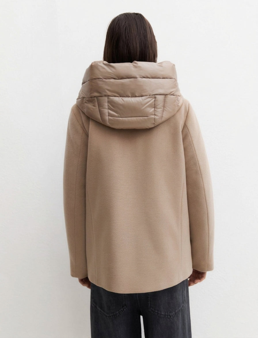 Capospalla in panno soft imbottito - Beige