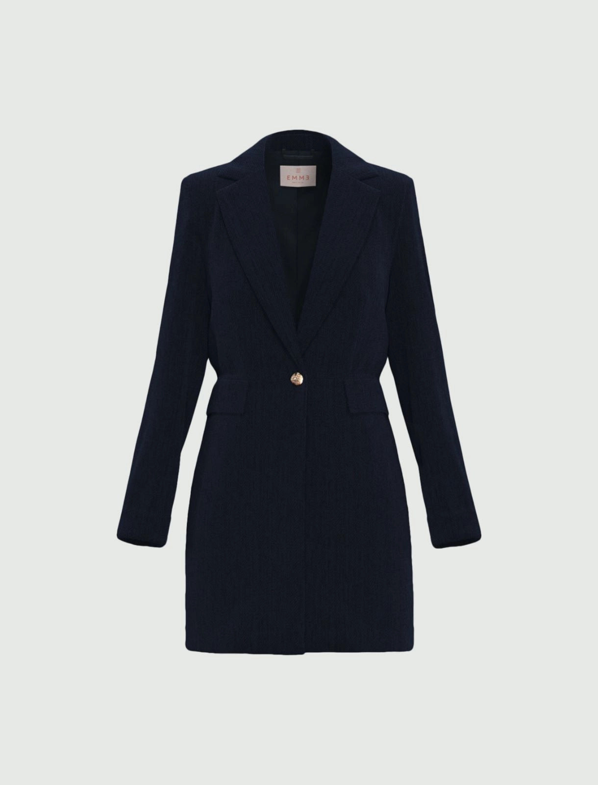 Cappotto in ciniglia stretch - NAVY