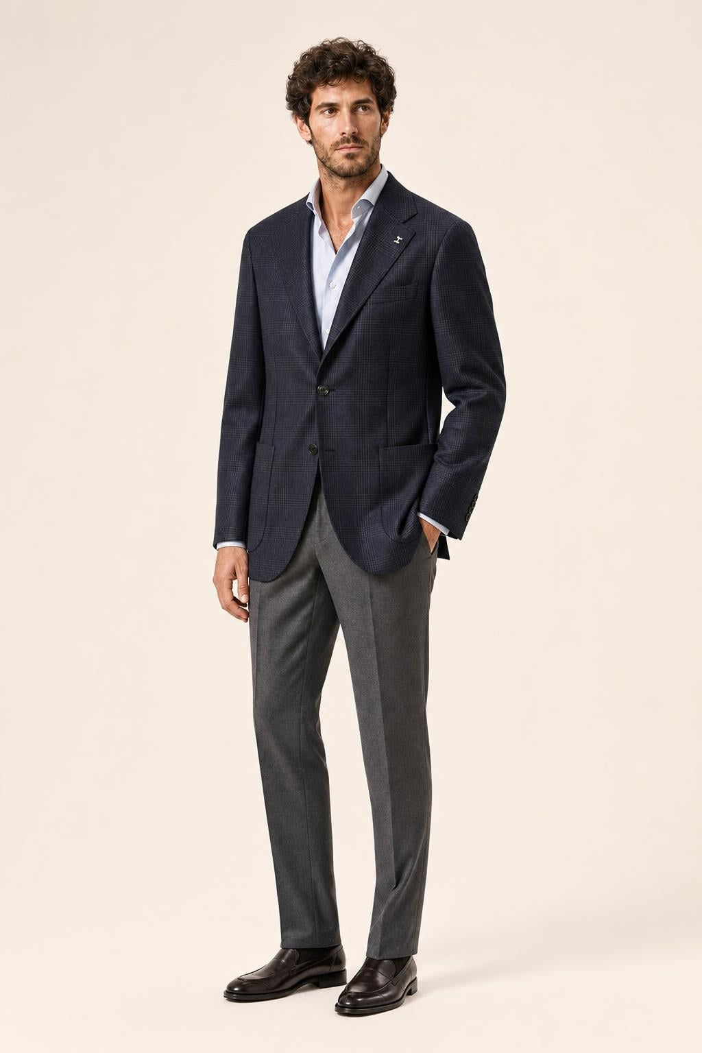 Giacca monopetto Hilton da uomo - blu navy