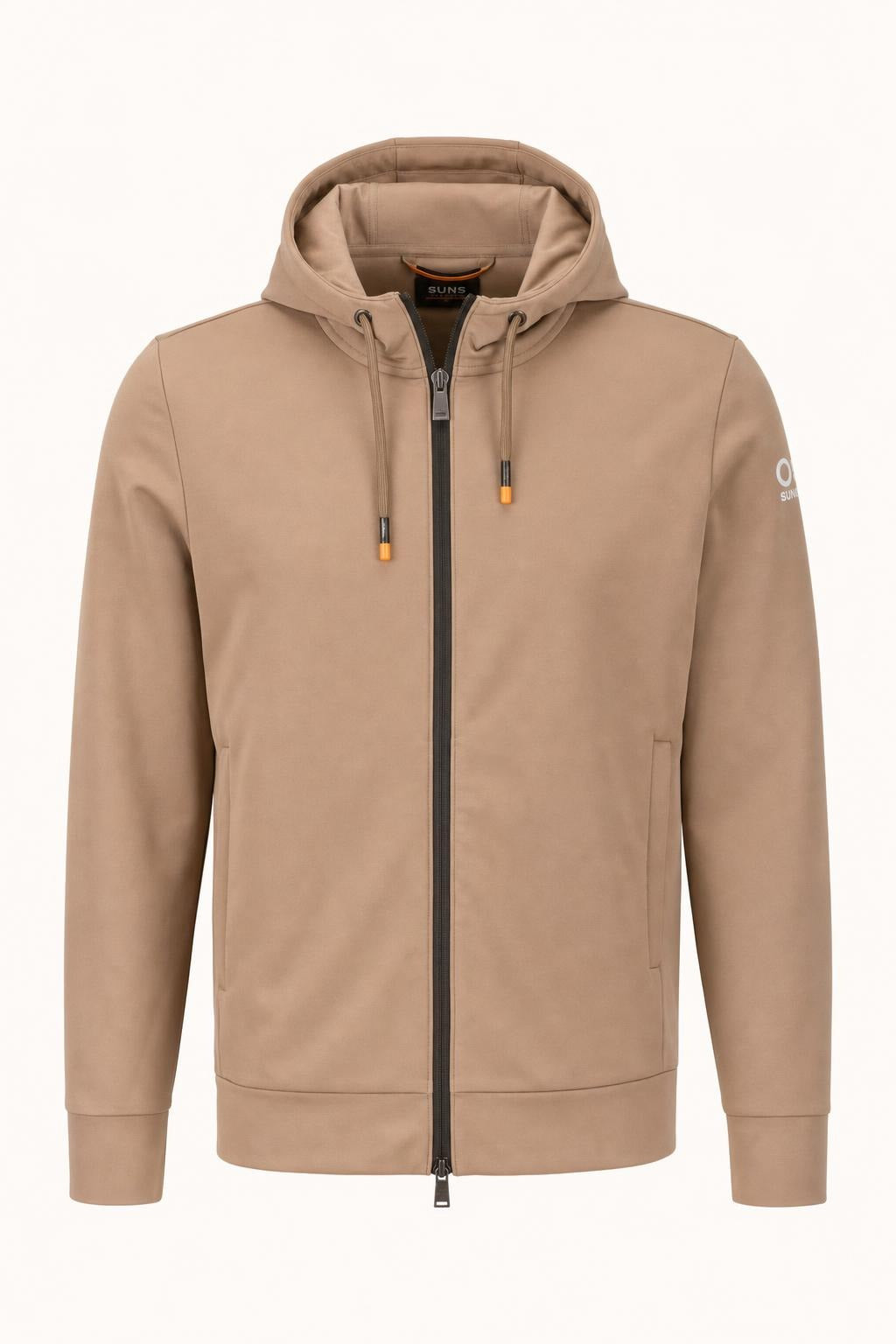 Felpa SunS con Cappuccio e Zip - Beige