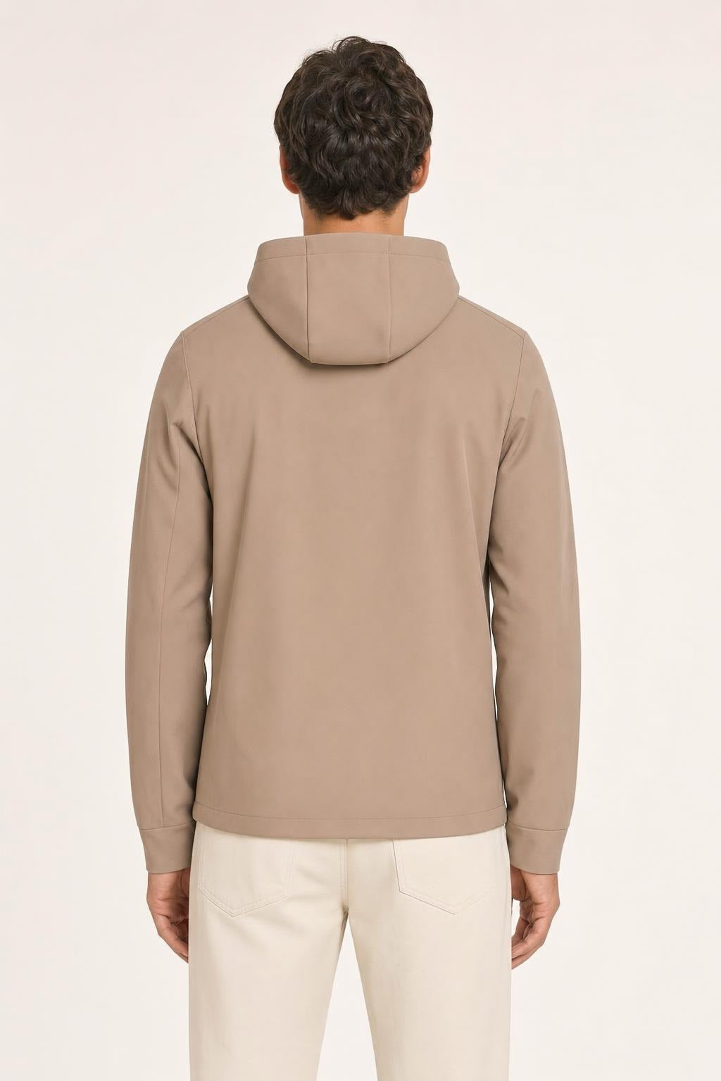 Felpa SunS con Cappuccio e Zip - Beige