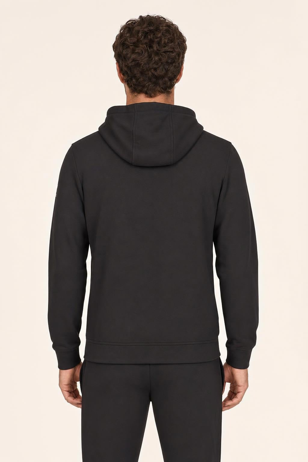 Felpa SunS con Cappuccio e Zip - Nero