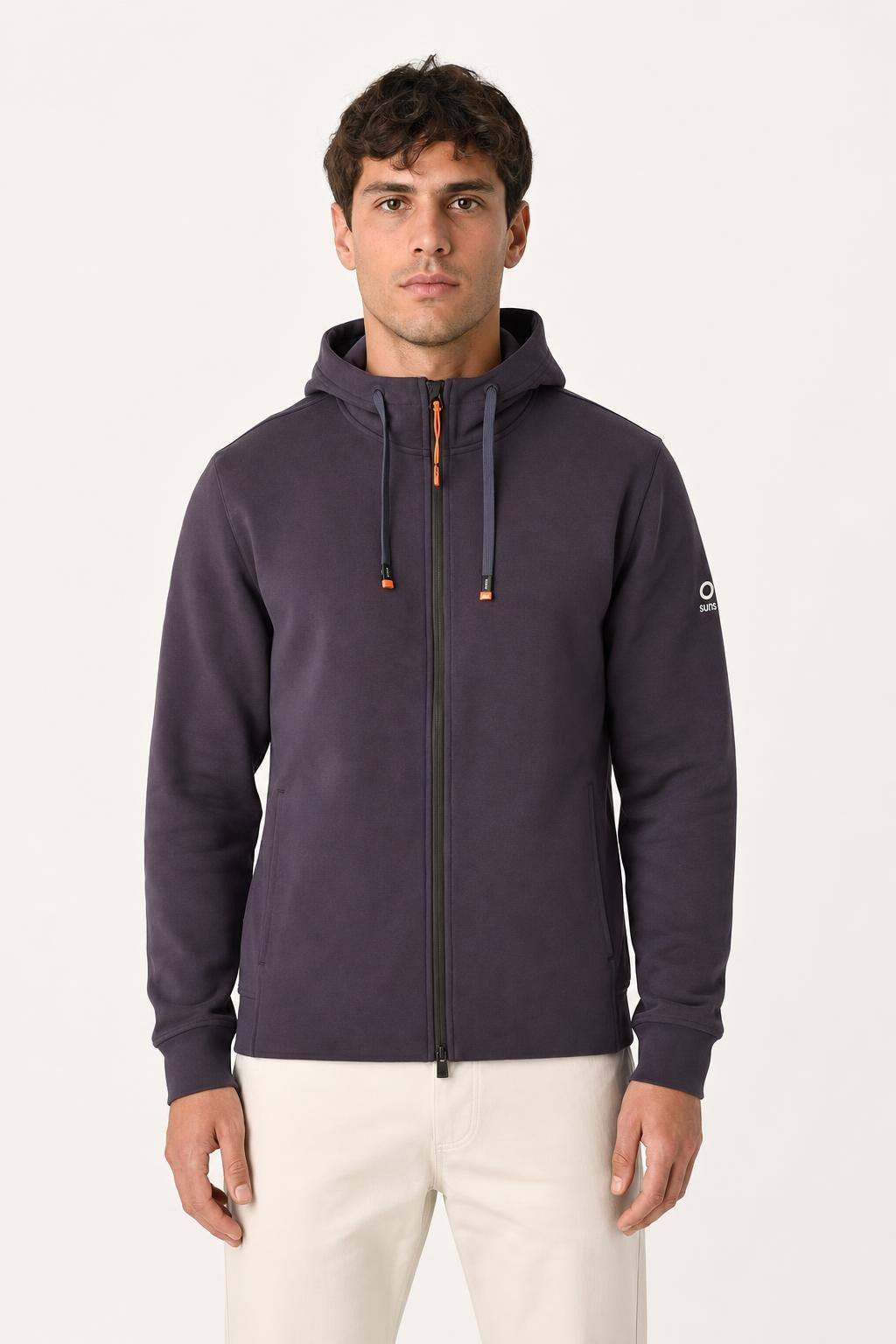 Felpa con Cappuccio SunS Tessuto Tecnico - Blu