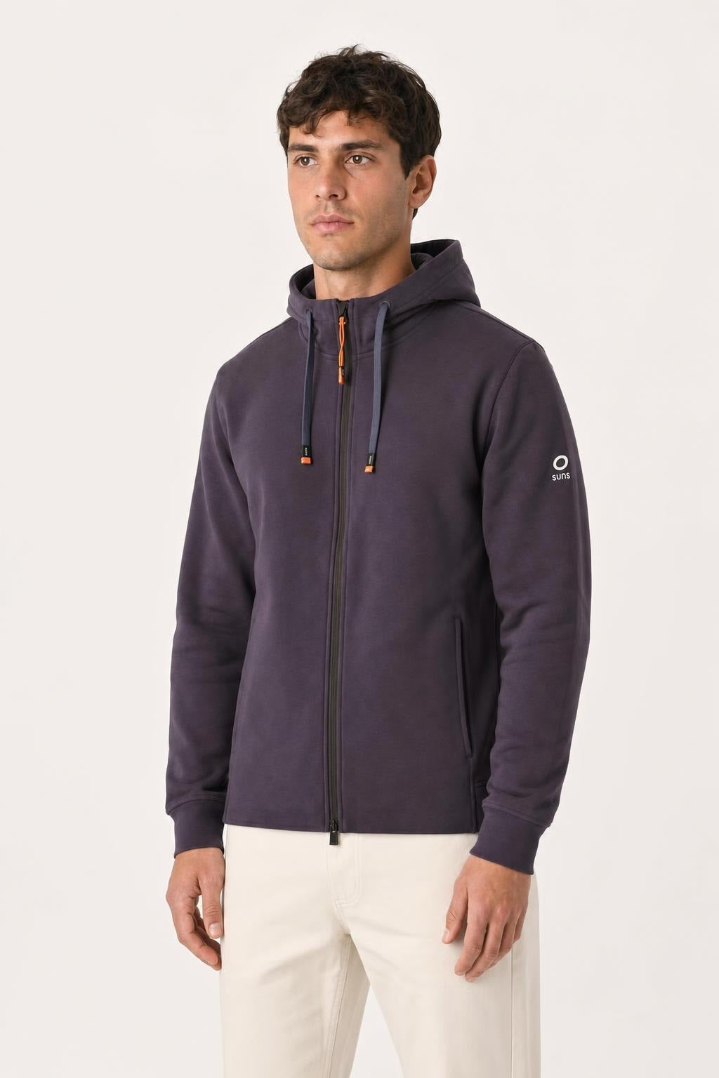 Felpa con Cappuccio SunS Tessuto Tecnico - Blu