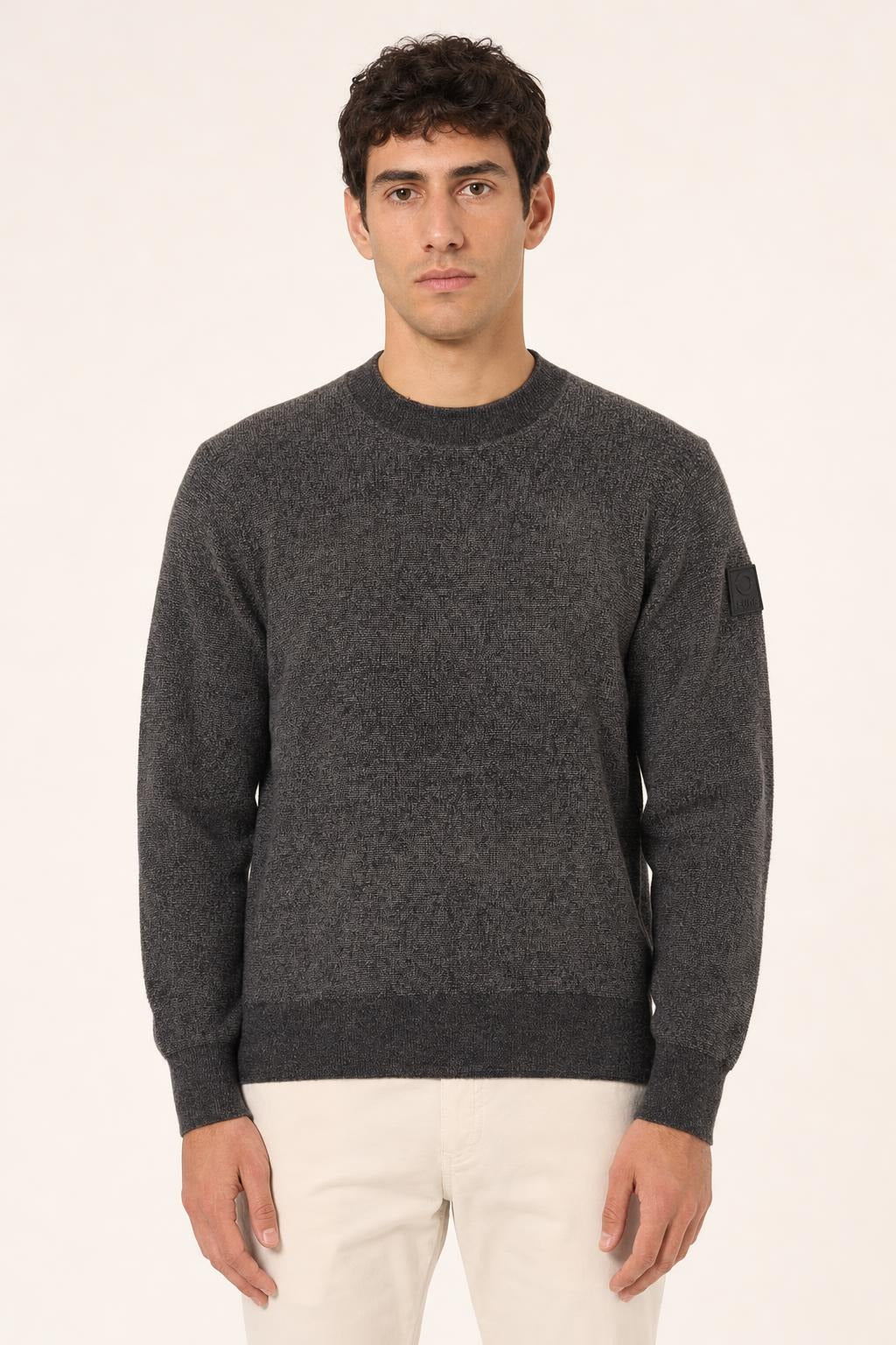 Maglia a coste SunS uomo in tessuto tecnico - Grigio Scuro